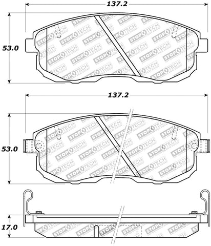 StopTech Street Touring 02-05 350z / 03-04 G35 / 03-05 G35X Front Brake Pads - 308.06530