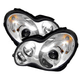 Spyder Mercedes Benz C-Class 01-05 4 DrProjector Headlights Halogen-LED Halo Chrm PRO-YD-MBW203-HL-C - 5011268