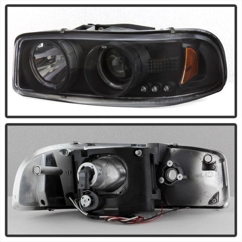 Spyder GMC Sierra 1500/2500/3500 99-06 Projector Headlights LED Halo LED Black PRO-YD-CDE00-HL-BK - 5009357