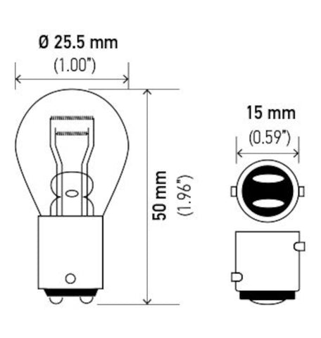 Hella Bulb 2057 12V 27/7W BAY15d S8 - 2057