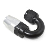 Russell Performance -12 AN Black/Silver 180 Degree Tight Radius Full Flow Swivel Hose End - 613533