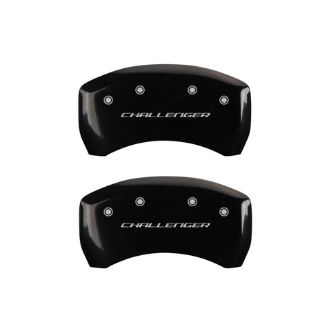 MGP 4 Caliper Covers Engraved Front & Rear Block/Challenger Black finish silver ch - 12162SCLBBK