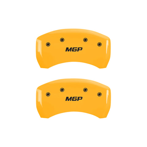 MGP 4 Caliper Covers Engraved Front & Rear MGP Yellow Finish Black Characters 2004 Saturn Ion - 19005SMGPYL