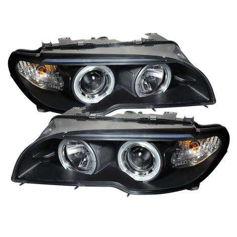 Spyder BMW E46 3-Series 04-06 2 DR Projector Halogen Model- LED Halo Blk PRO-YD-BMWE4604-2DR-HL-BK - 5077141