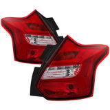 Spyder 12-14 Ford Focus 5DR LED Tail Lights - Red Clear (ALT-YD-FF12-LED-RC) - 5085153