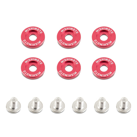 Mishimoto Small Fender Washer Kit (6pcs) - Red - MMFW-SM-6RD