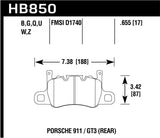 Hawk 2019 Porsche 911 /GT3  DTC-70 Race Rear Brake Pads - HB850U.655