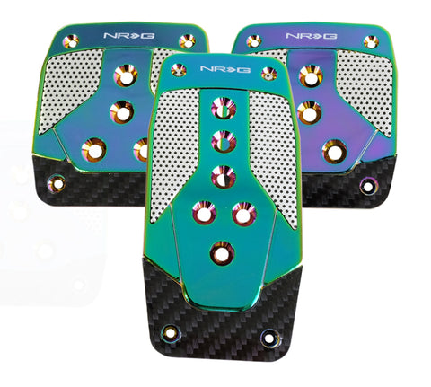 NRG Aluminum Sport Pedal M/T - Neochrome w/Black Carbon - PDL-400MC