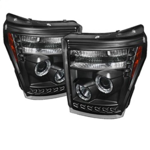 Spyder Ford Super Duty 11-15 Projector Headlights CCFL Halo DRL Blk Low 9006 PRO-YD-FS11-CCFL-BK - 5071729