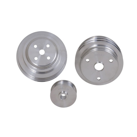 BBK 85-97 GM Truck 305 350 Underdrive Pulley Kit - Lightweight CNC Billet Aluminum (3pc) - 1598