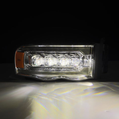 AlphaRex 02-05 Dodge Ram 1500 NOVA LED Proj Headlights Plank Style Chrome w/Activ Light/Seq Signal - 880565