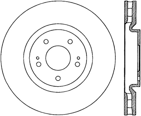 StopTech 03-06 Mitsubishi Lancer Evo AWD Drilled Left Front Rotor - 128.46064L