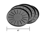 WeatherTech Round Coaster Set 4in. - Black (Set of 4) - 8A4CSTBK