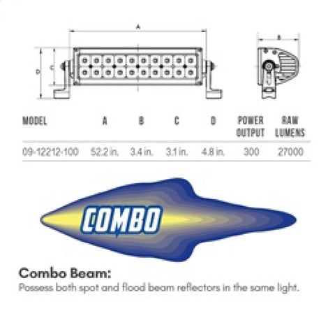 Westin B-FORCE LED Light Bar Double Row 12 inch Combo w/3W Cree - Black - 09-12212-24C