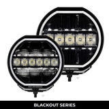 Go Rhino Xplor Blackout Series Maxline LED Hi/Low Beam w/Multi DRL (Surface Mount) 7in. - Blk - 751080711CRS