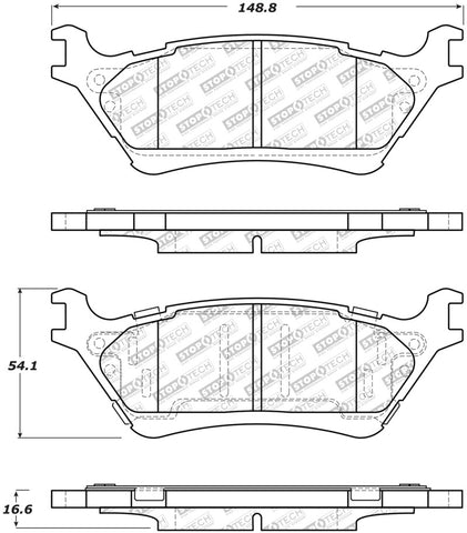 StopTech Street Select Brake Pads - Front/Rear - 305.16020