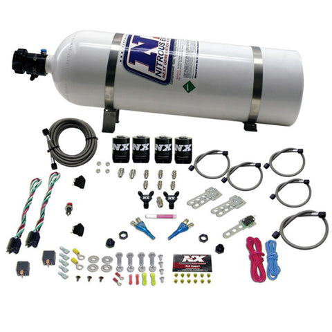 Nitrous Express Sport Compact EFI Dual Stage Nitrous Kit (35-75 x 2) w/15lb Bottle - 20927-15