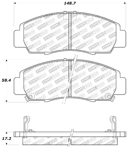 StopTech Performance 04-09 Acura TSX / 09 Accord V6 Coupe ONLY Front Brake Pads - 309.07870