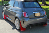 Rally Armor 2012-18 Fiat 500 (Pop/Sport/Lounge/Abarth) Red Mud Flap w/ White Logo - MF25-UR-RD/WH