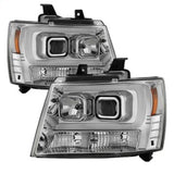 Spyder 07-14 Chevy Suburban/1500/2500/Tahoe V2 Projector Headlights Chrome PRO-YD-CSUB07V2-DRL-C - 5082572