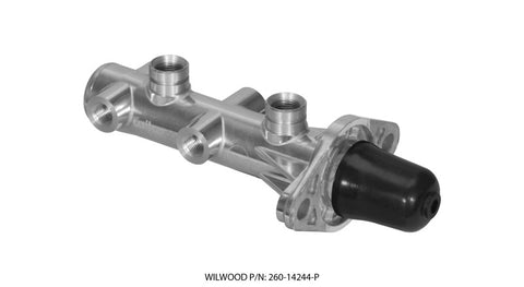 Wilwood Tandem Remote Master Cylinder - 1 1/8in Bore Ball Burnished - 260-14244-P