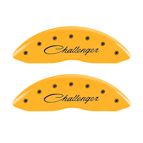 MGP 4 Caliper Covers Engraved Front Challenger Rear RT Yellow Finish Black Char 2006 Dodge Charger - 12001SCLRYL