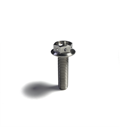 Ticon Industries Titanium Bolt Flanged M5x15x.8TP 8mm 6pt Head Drilled - 126-00312-0515