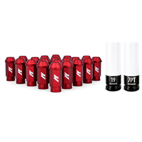 Mishimoto Aluminum Locking Lug Nuts M12x1.25 20pc Set Red - MMLG-125-20LRD