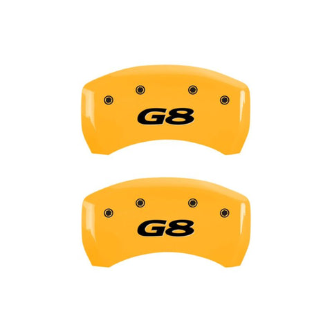 MGP 4 Caliper Covers Engraved Front Pontiac Rear G8 Yellow Finish Black Char 2008 Pontiac G8 - 18011SPG8YL