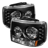 Spyder Chevy Silverado 1500 99-02 LED Crystal Headlights Blk HD-YD-CS99-1PC-AM-BK - 5012449