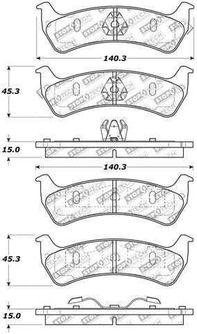 StopTech Street Select Brake Pads - Front - 305.06250