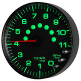 Autometer Spek-Pro Gauge Tachometer 5in 11K Rpm W/Shift Light & Peak Mem Black/Black - P239328