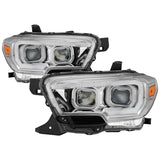 xTune Toyota Tacoma 16-18 DRL Light Bar Projector Headlights - Chrome PRO-JH-TTA16-LBDRL-C - 9039263