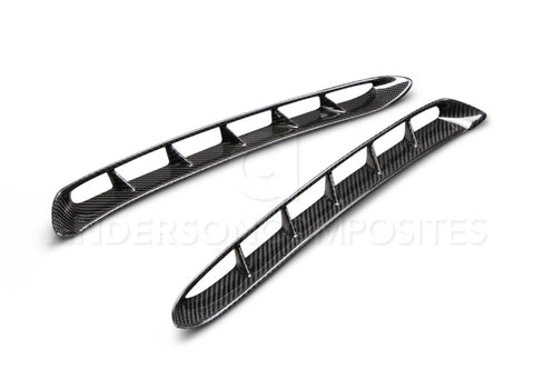 Anderson Composites 15-17 Mustang Carbon Fiber GT350 Style Fender Vent Inserts (Only Fit AC Fenders) - AC-FF15FDMU-GR-01