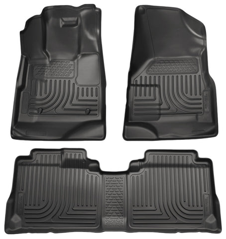 Husky Liners 10-12 Cadillac SRX WeatherBeater Combo Black Floor Liners (One Piece for 2nd Seat) - 98141