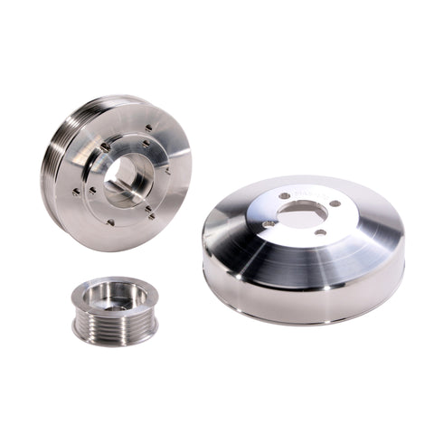 BBK 97-04 Ford F150 Expedition 4.6 5.4 Underdrive Pulley Kit - Lightweight CNC Billet Aluminum (3pc) - 15550