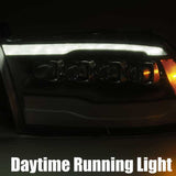 AlphaRex 09-18 Dodge Ram 1500HD NOVA LED Projector Headlights Plank Style Design Chrome w/DRL - 880591