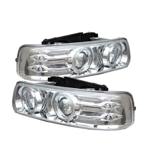 Spyder Chevy Silverado 1500/2500 99-02Projector Headlights LED Halo LED Chrome PRO-YD-CS99-HL-C - 5009609