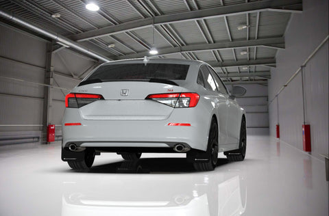 Rally Armor 2022 Honda Civic (Incl. Si/Sport/Touring) Black UR Mud Flap w/ White Logo - MF90-UR-BLK/WH