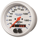 Autometer Gauge GPS Speedometer 3-3/8in 140 MPH Marine White Gauge - 200638