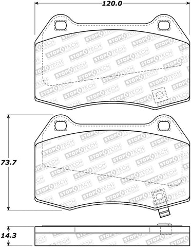 StopTech Sport Brake Pads w/Shims and Hardware - Rear - 309.09601