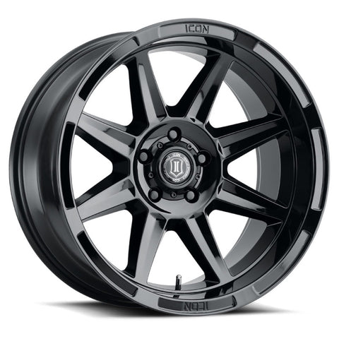 ICON Bandit 20x10 5x150 -24mm 4.5in BS 110.10mm Bore Gloss Black Wheel - 6020105545GB