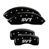 MGP 4 Caliper Covers Engraved Front & Rear SVT Black finish silver ch - 10017SSVTBK