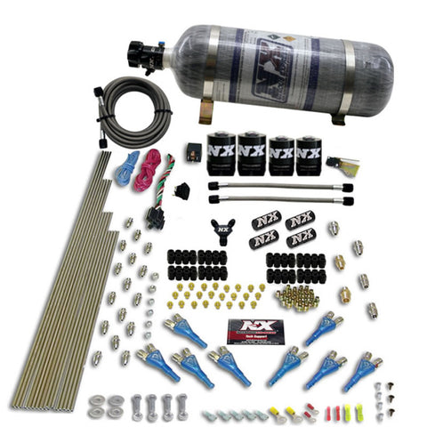 Nitrous Express 8 Cyl Shark Direct Port 4 Solenoids Nitrous Kit (200-600HP) w/Composite Bottle - 90506-12