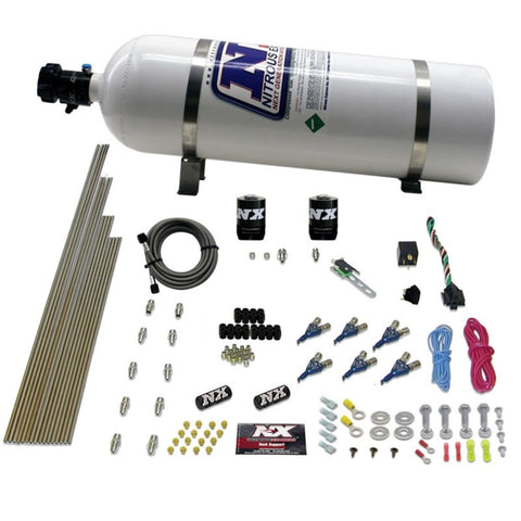 Nitrous Express 6 Cyl Gas Nitrous Kit (150-375HP) w/15lb Bottle - 80006-15