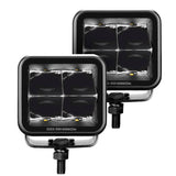 Go Rhino Xplor Blackout Series Cube LED Spot Light Kit (Surface/Threaded Stud Mnt) 3x3 - Blk (Pair) - 750400321SCS