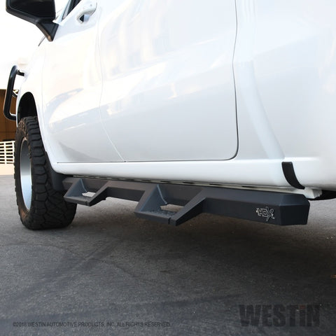 Westin 2019 Chevrolet Silverado / GMC Sierra 1500 Crew Cab Drop Nerf Step Bars - Textured Black - 56-14135