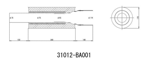 HKS Universal Carbon-Ti Cat-back Exhaust - 170mm Shell/75mm Diameter - 31012-BA001