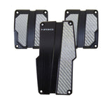 NRG Brushed Aluminum Sport Pedal M/T - Black w/Silver Carbon - PDL-100BK