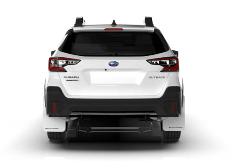 Rally Armor 20-22 Subaru Outback Black UR Mud Flap w/ White Logo - MF66-UR-BLK/WH